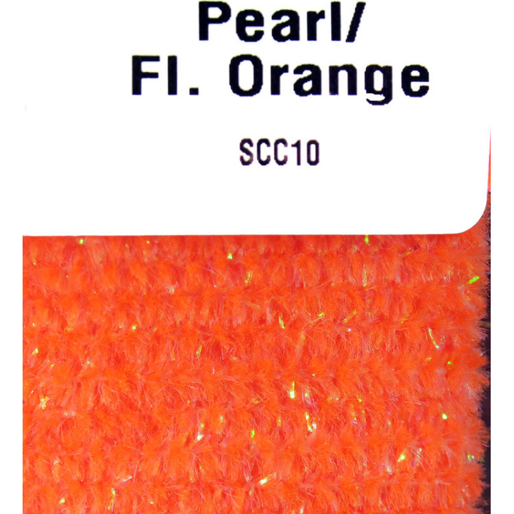 Speckled Chenille 10 Pearl/Fl Orange