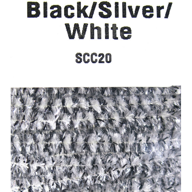 Speckled Chenille 20 Black / Silver / White