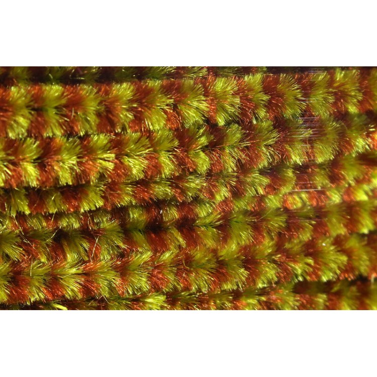 Variegated Chenille Light Olive/Brown